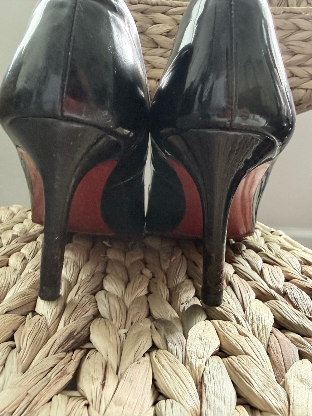 Classic Black Patent Stiletto Heels with Red Soles
